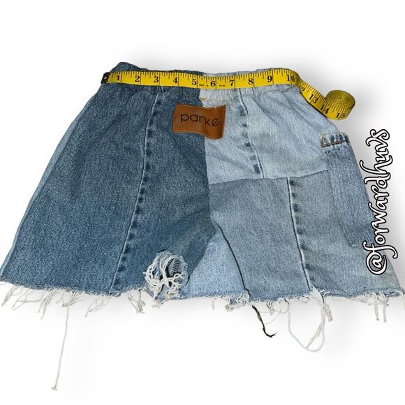 Parke Distressed Patchwork Shorts XS #1 - Picture 8 of 11